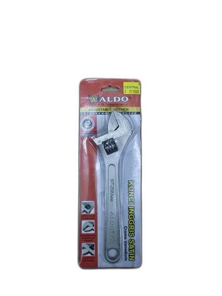 ALDO Adjustable Wrench Kunci Inggris Satin CR-V 8``